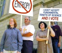 Konservative Christen protestieren gegen zweiten Hauptsatz der Thermodynamik auf den Stufen zu Kansas Kapitol (theonion.com)