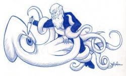 Darwins heldenhafter Kampf gegen einen Riesentintenfisch (http://scienceblogs.com/pharyngula/)