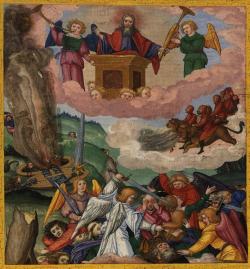 Matthias Gerung: Die fünfte und die sechste Posaune, Bayerische Staatbibliothek Cgm 8010, Wikimedia Commons Matthias Gerung: Die fünfte und die sechste Posaune, Bayerische Staatbibliothek Cgm 8010, Wikimedia Commons