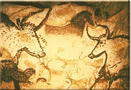 Lascaux Gruppe von Hirschen zwischen Auerochsen