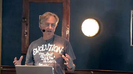 Dawkins bei einem Vortrag auf seiner Galapagosreise